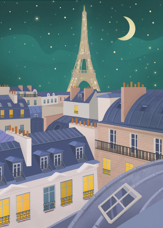 Paris på natten | Canvastavla