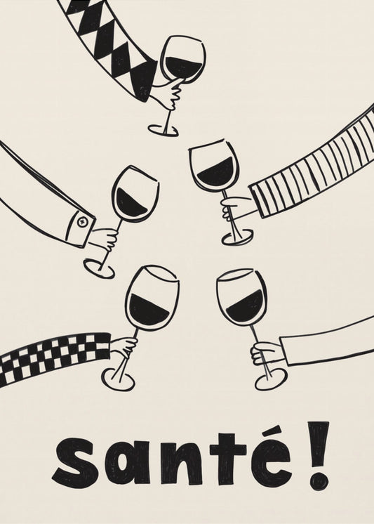 Santé vinfest med vänner | Affisch