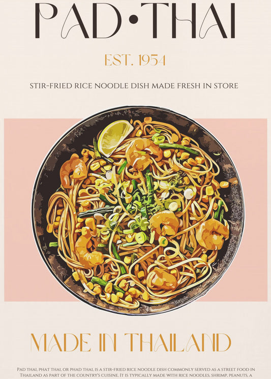 Elegant illustration av Pad Thai | Poster
