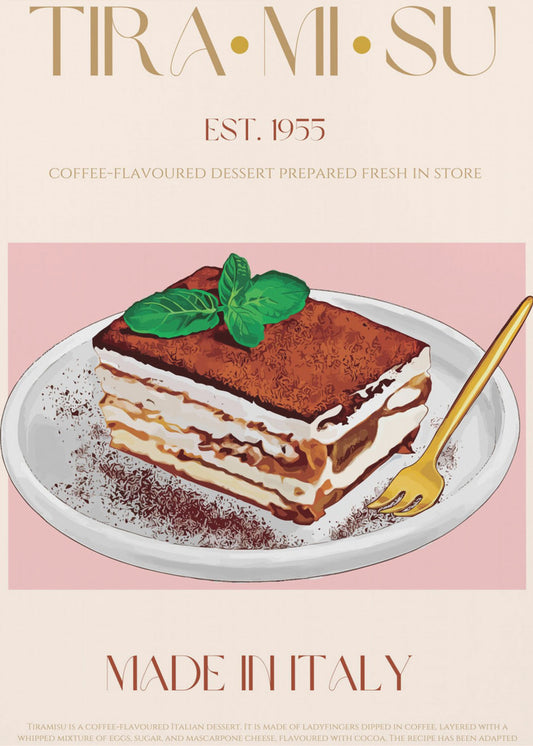 Klassisk italiensk tiramisu-poster | Poster