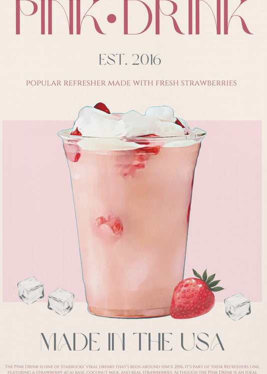 Rosa dryckestryck | Poster