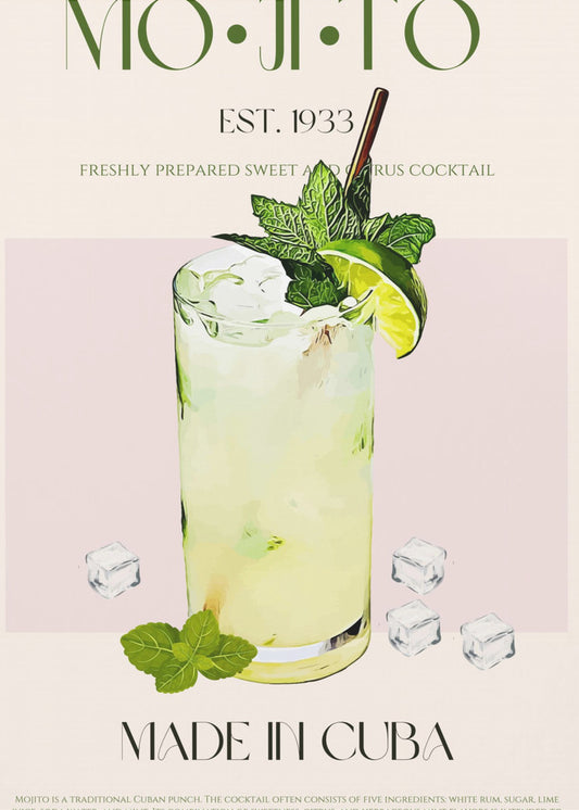 Mojito-tryck med cocktail | Poster