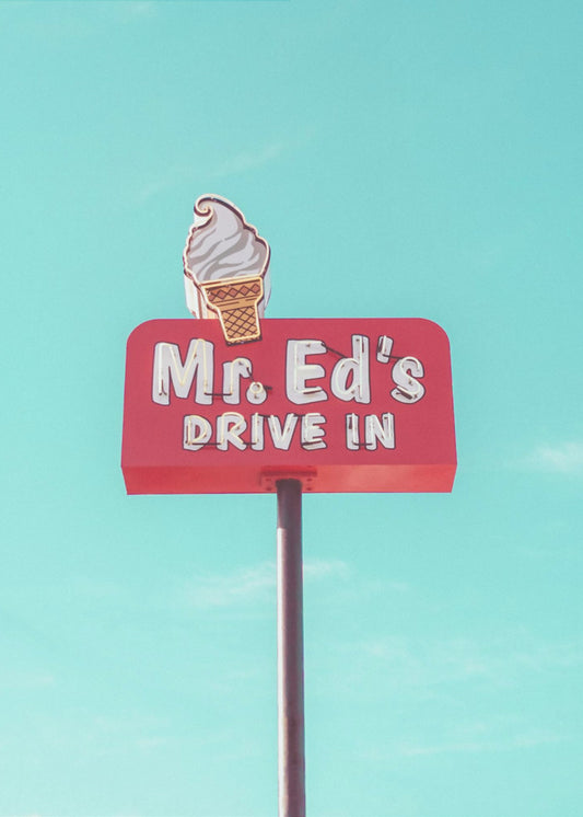 Mr. Eds Drive-In vintageskylt i Urbana, Missouri, USA | Canvastavla