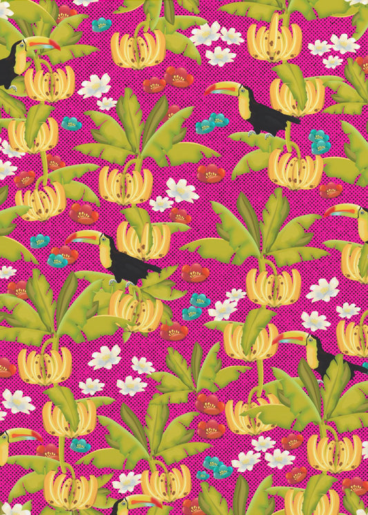 Bananer och tukaner mönster | Poster