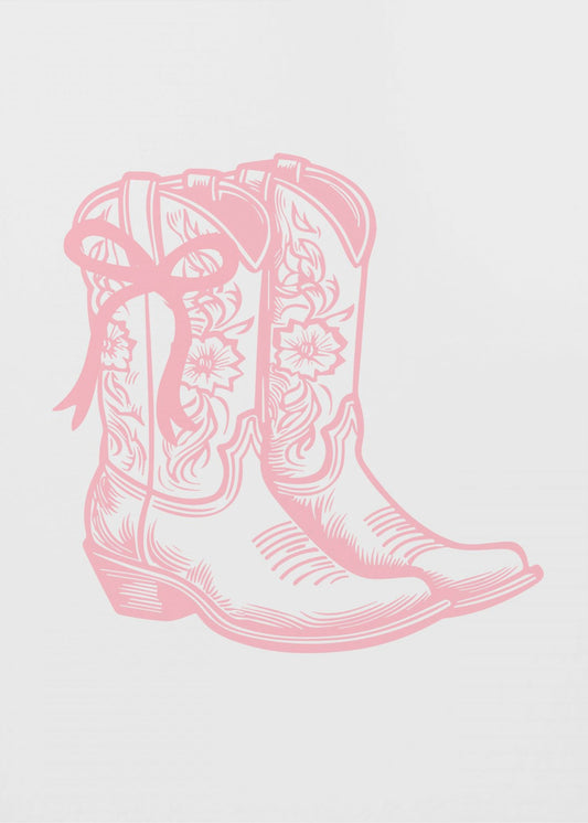 Rosa Cowgirlstövlar med rosett | Canvas
