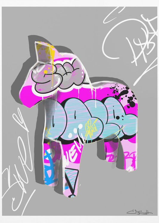 Färgglad ponnygraffiti | Canvastavla