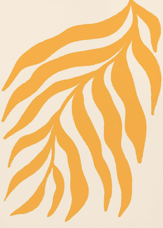 Yellow Silhouette Textured Branch | Poster