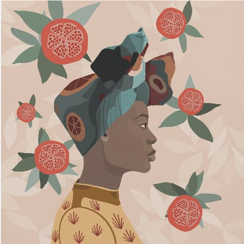 Granateple Afro Kvinne | Plakater - Kunsttrykk