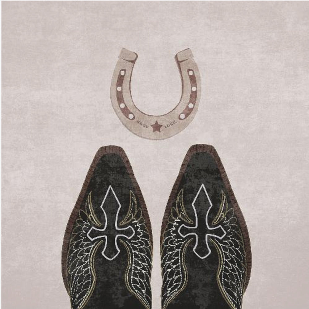 Bottes de cow-boy et fer à cheval | Tableaux sur Toile