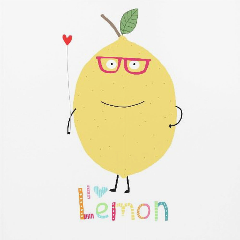 Jag älskar citron! En söt citron som håller ett kärlekshjärta. | Poster