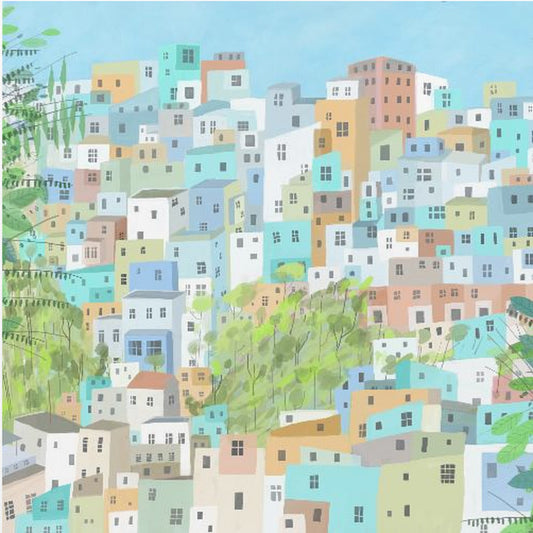 Utsikt över takåsarna i Rio de Janeiro av konstnären Carla Daly | Canvastavla